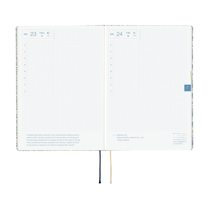 Hobonichi Techo 2026 - Cousin A5 HON Planner Book - Liberty Fabrics: Sasha Kiora - English/January Start/Monday Start