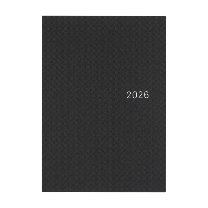 Hobonichi Techo 2026 -  Cousin A5 HON Planner Book - Paper Series: Black Gingham - English/January Start/Monday Start