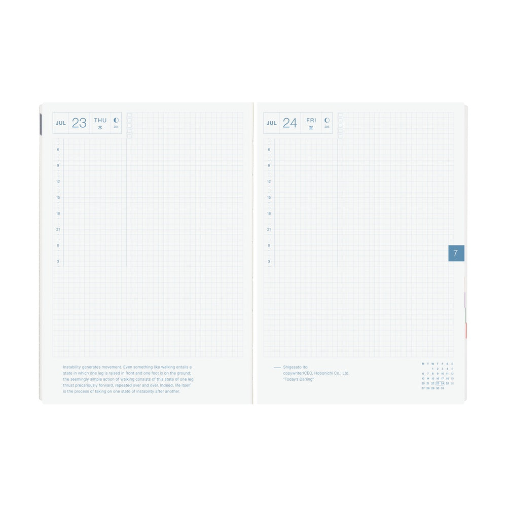 Hobonichi Techo 2026 -  Cousin A5 HON Planner Book - Paper Series: Black Gingham - English/January Start/Monday Start