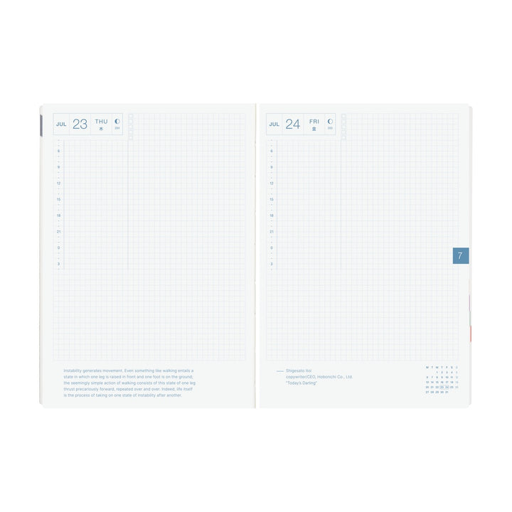 Hobonichi Techo 2026 -  Cousin A5 HON Planner Book - Paper Series: Black Gingham - English/January Start/Monday Start