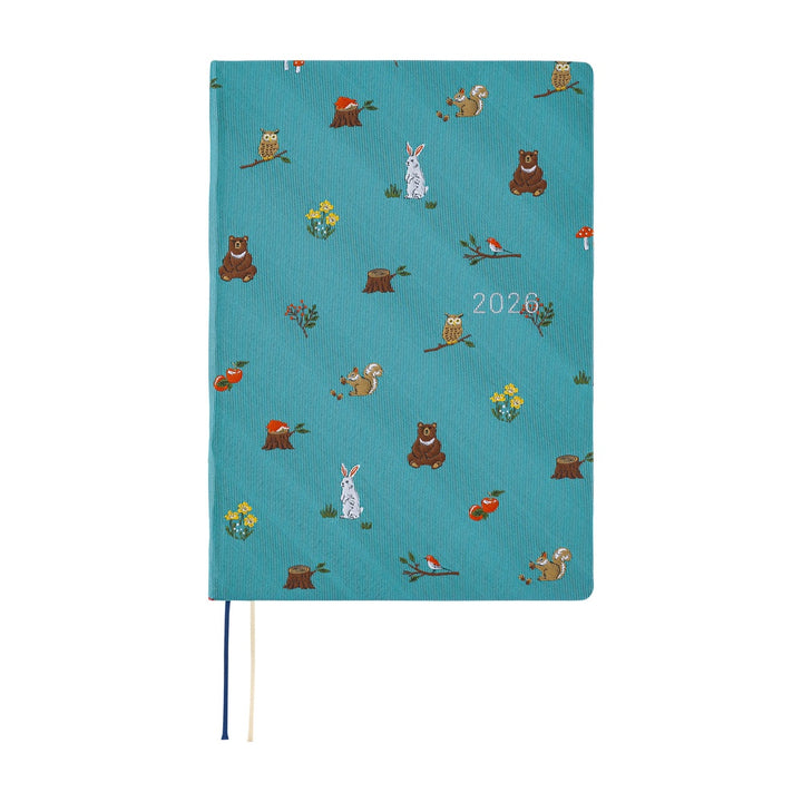Hobonichi Techo 2026 - Cousin A5 HON Planner Book - Bow & Tie: In the Forest - English/January Start/Monday Start