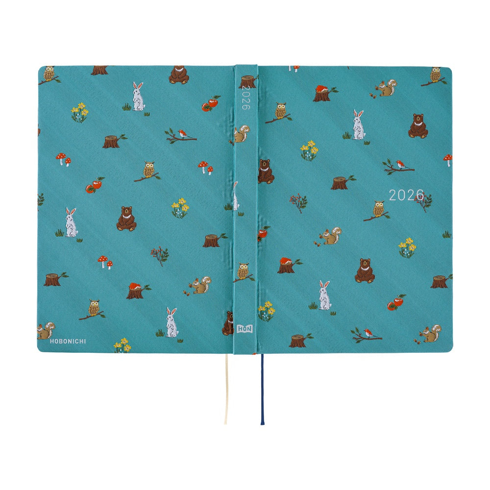 Hobonichi Techo 2026 - Cousin A5 HON Planner Book - Bow & Tie: In the Forest - English/January Start/Monday Start