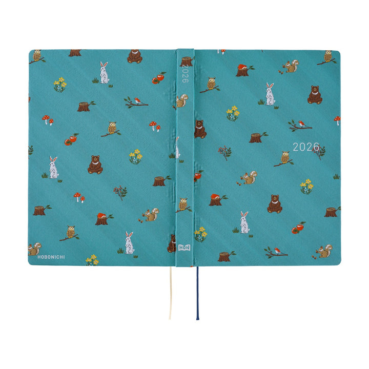Hobonichi Techo 2026 - Cousin A5 HON Planner Book - Bow & Tie: In the Forest - English/January Start/Monday Start