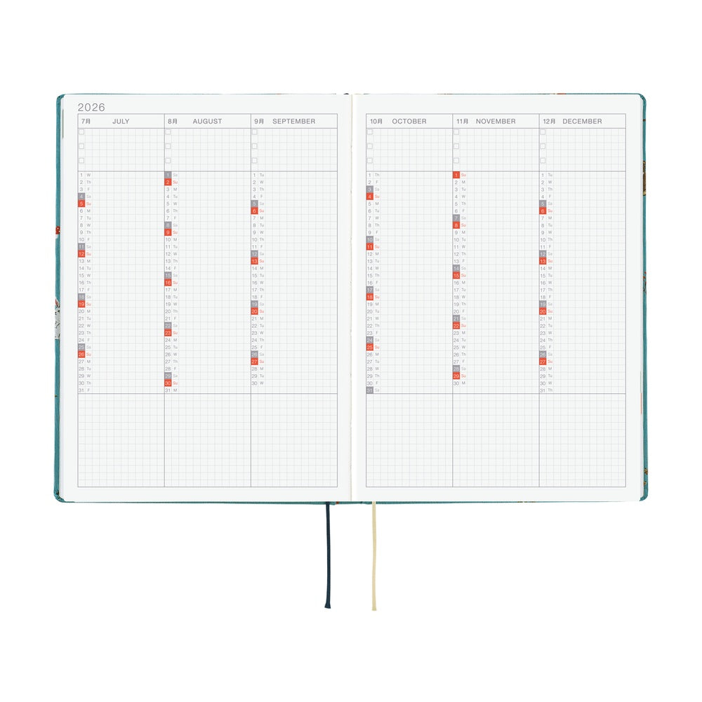 Hobonichi Techo 2026 - Cousin A5 HON Planner Book - Bow & Tie: In the Forest - English/January Start/Monday Start