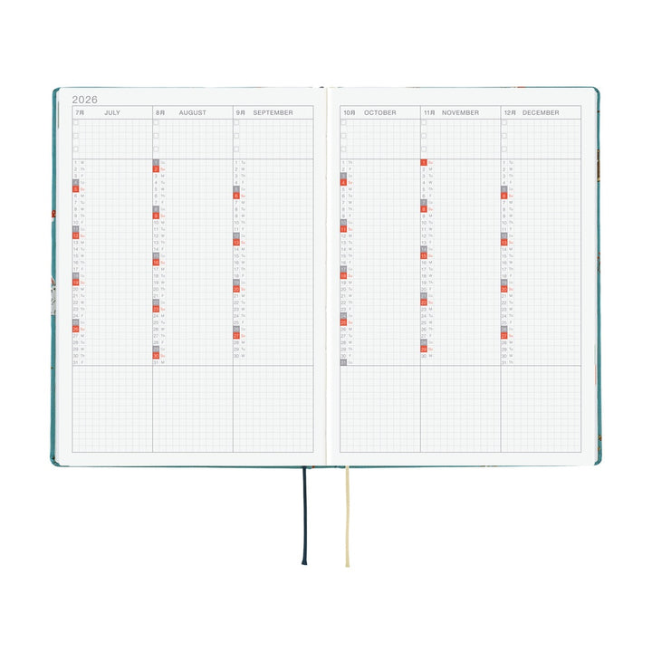 Hobonichi Techo 2026 - Cousin A5 HON Planner Book - Bow & Tie: In the Forest - English/January Start/Monday Start