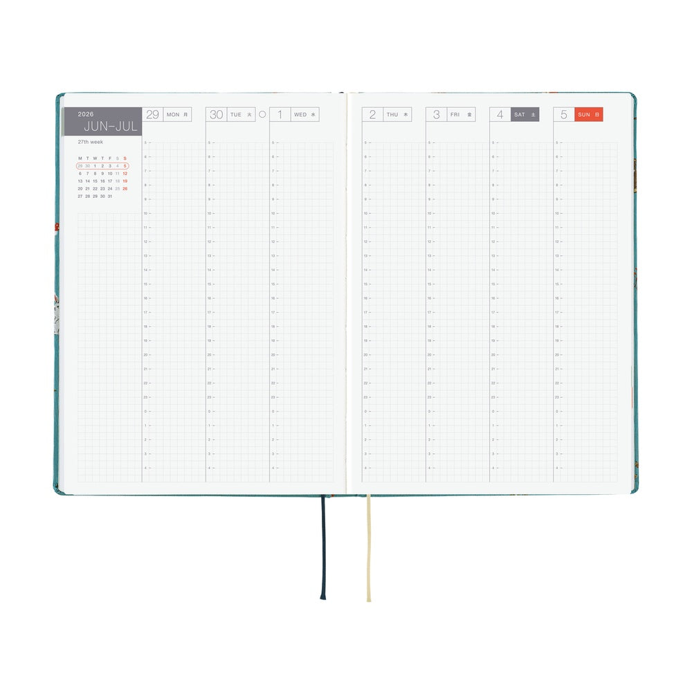 Hobonichi Techo 2026 - Cousin A5 HON Planner Book - Bow & Tie: In the Forest - English/January Start/Monday Start