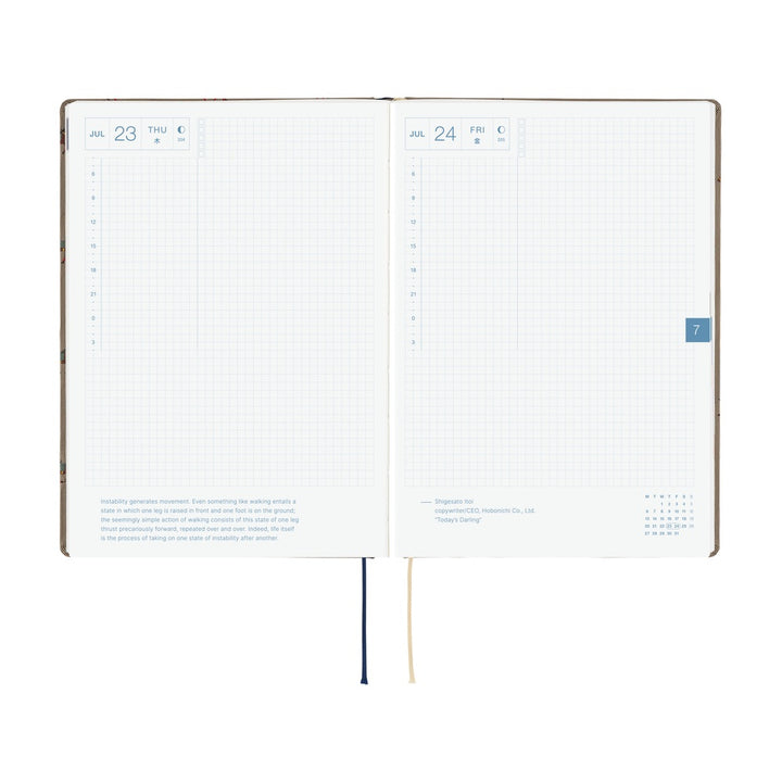Hobonichi Techo 2026 - Cousin A5 HON Planner Book - Bow & Tie: Galloping Horses - English/January Start/Monday Start