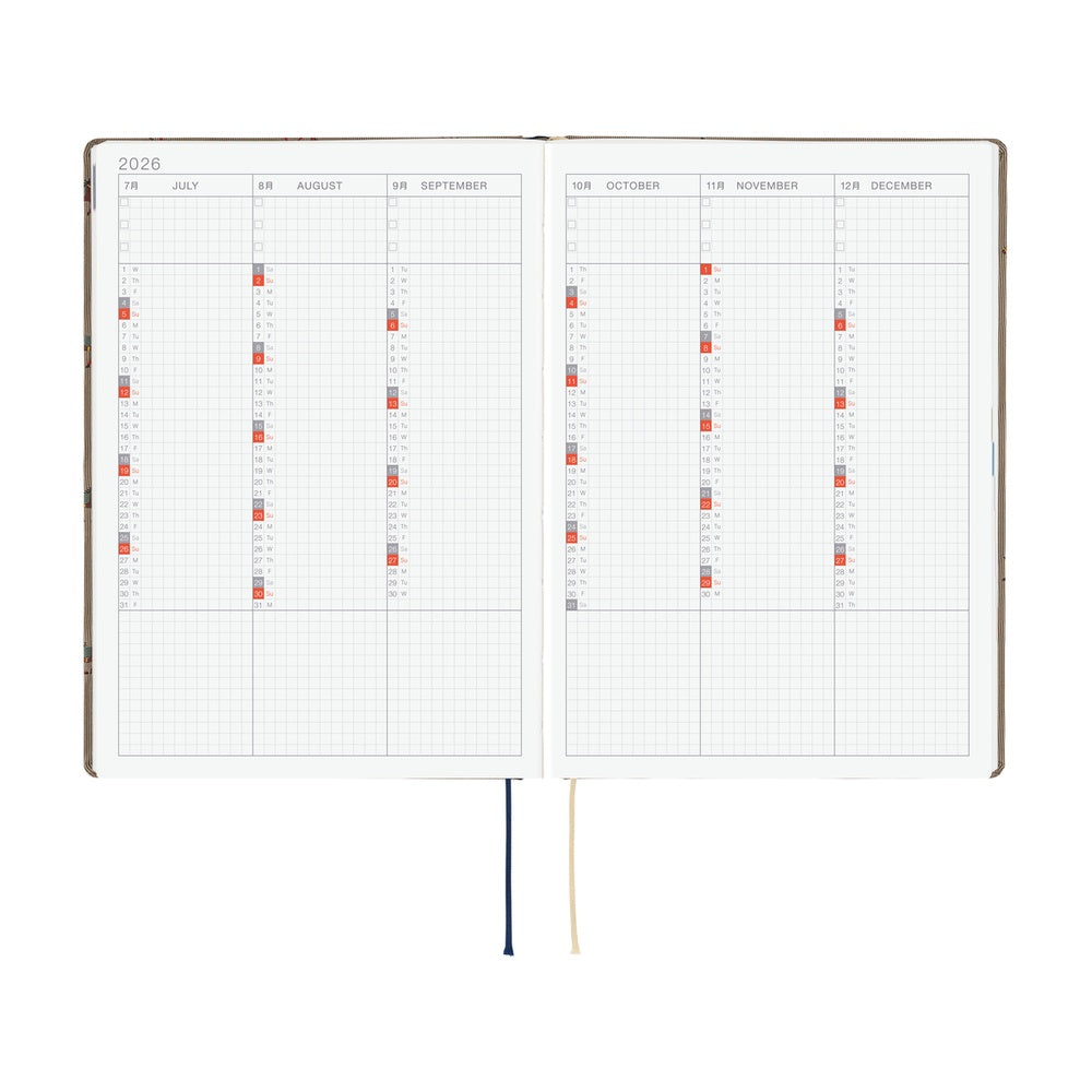 Hobonichi Techo 2026 - Cousin A5 HON Planner Book - Bow & Tie: Galloping Horses - English/January Start/Monday Start