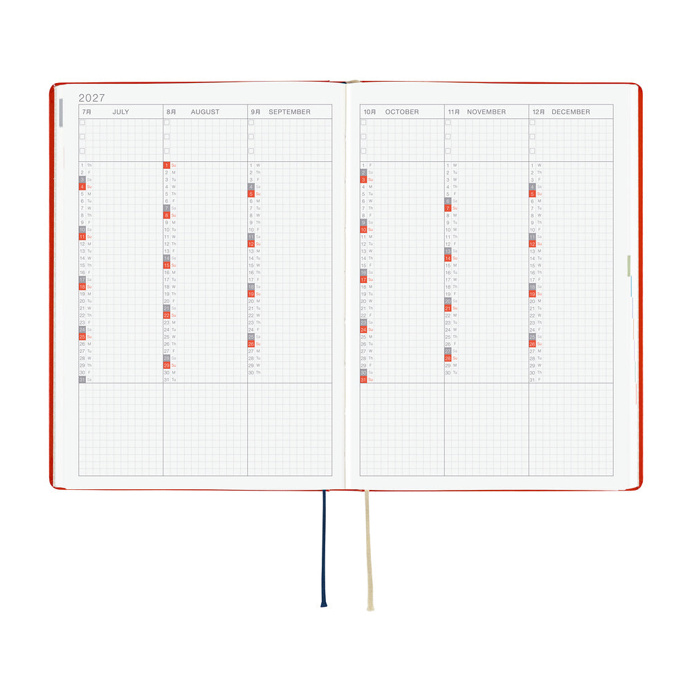 Hobonichi Techo 2027 - A5 HON Planner Book - Yumi Kitagishi: White Cat and Rabbit’s Tea Room - English/Jan Start/Mon Start