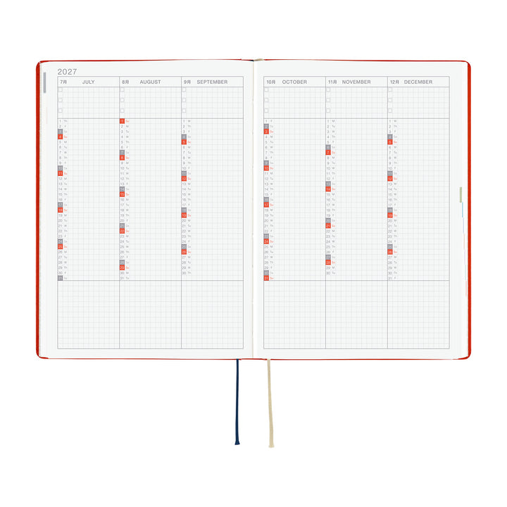 Hobonichi Techo 2027 - A5 HON Planner Book - Yumi Kitagishi: White Cat and Rabbit’s Tea Room - English/Jan Start/Mon Start