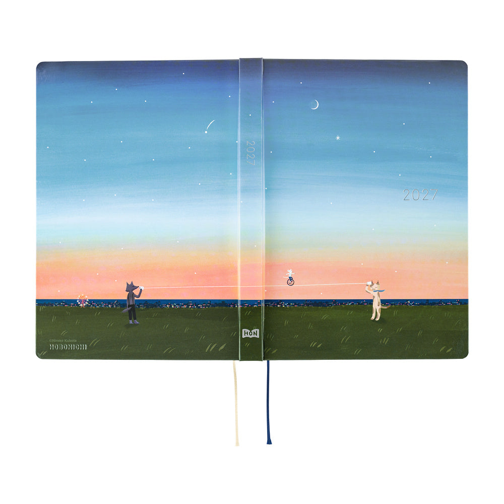 Hobonichi Techo 2027 - A5 HON Planner Book - Hiroko Kubota: String Telephone Until the Moon is Full - English/Jan Start/Mon Start