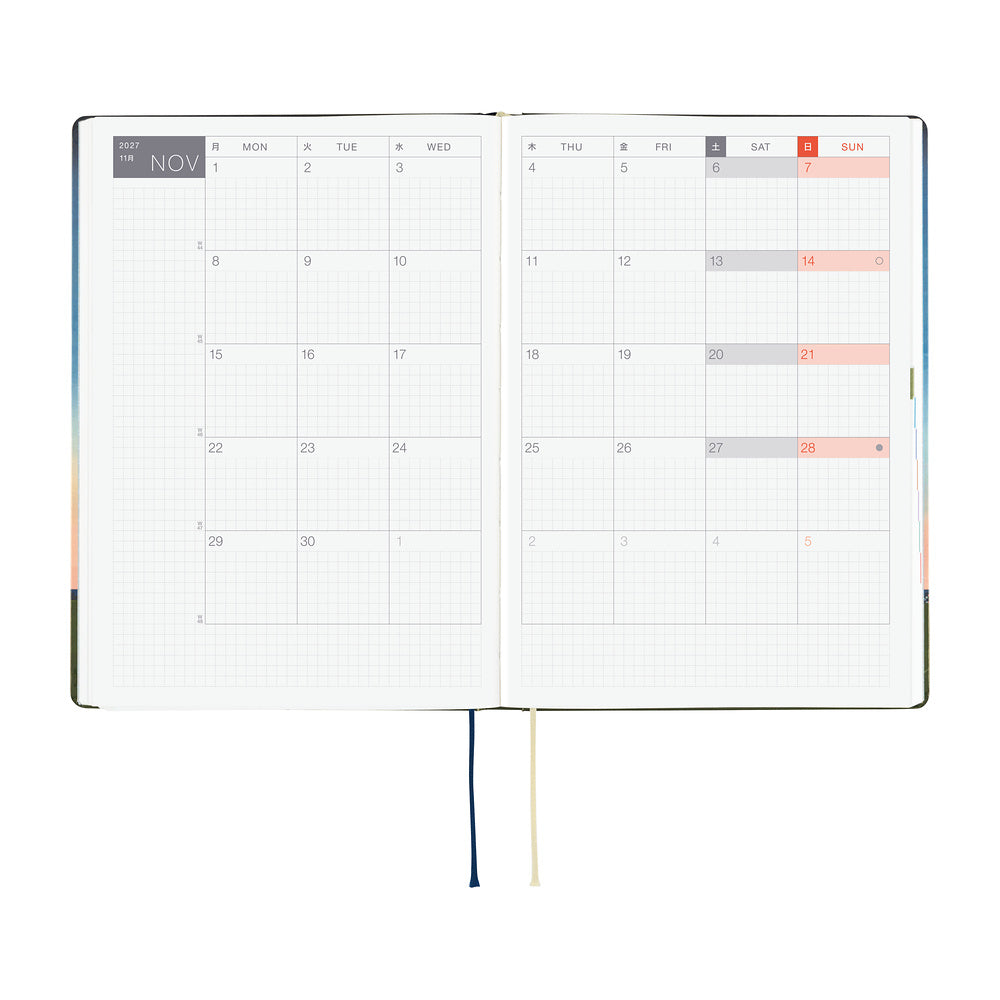 Hobonichi Techo 2027 - A5 HON Planner Book - Hiroko Kubota: String Telephone Until the Moon is Full - English/Jan Start/Mon Start