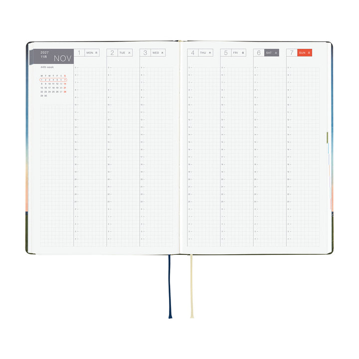 Hobonichi Techo 2027 - A5 HON Planner Book - Hiroko Kubota: String Telephone Until the Moon is Full - English/Jan Start/Mon Start