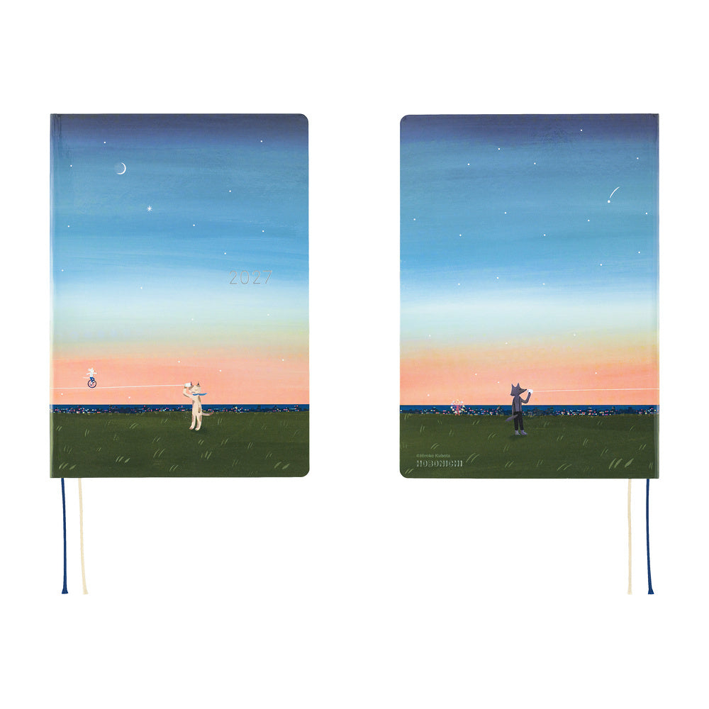 Hobonichi Techo 2027 - A5 HON Planner Book - Hiroko Kubota: String Telephone Until the Moon is Full - English/Jan Start/Mon Start