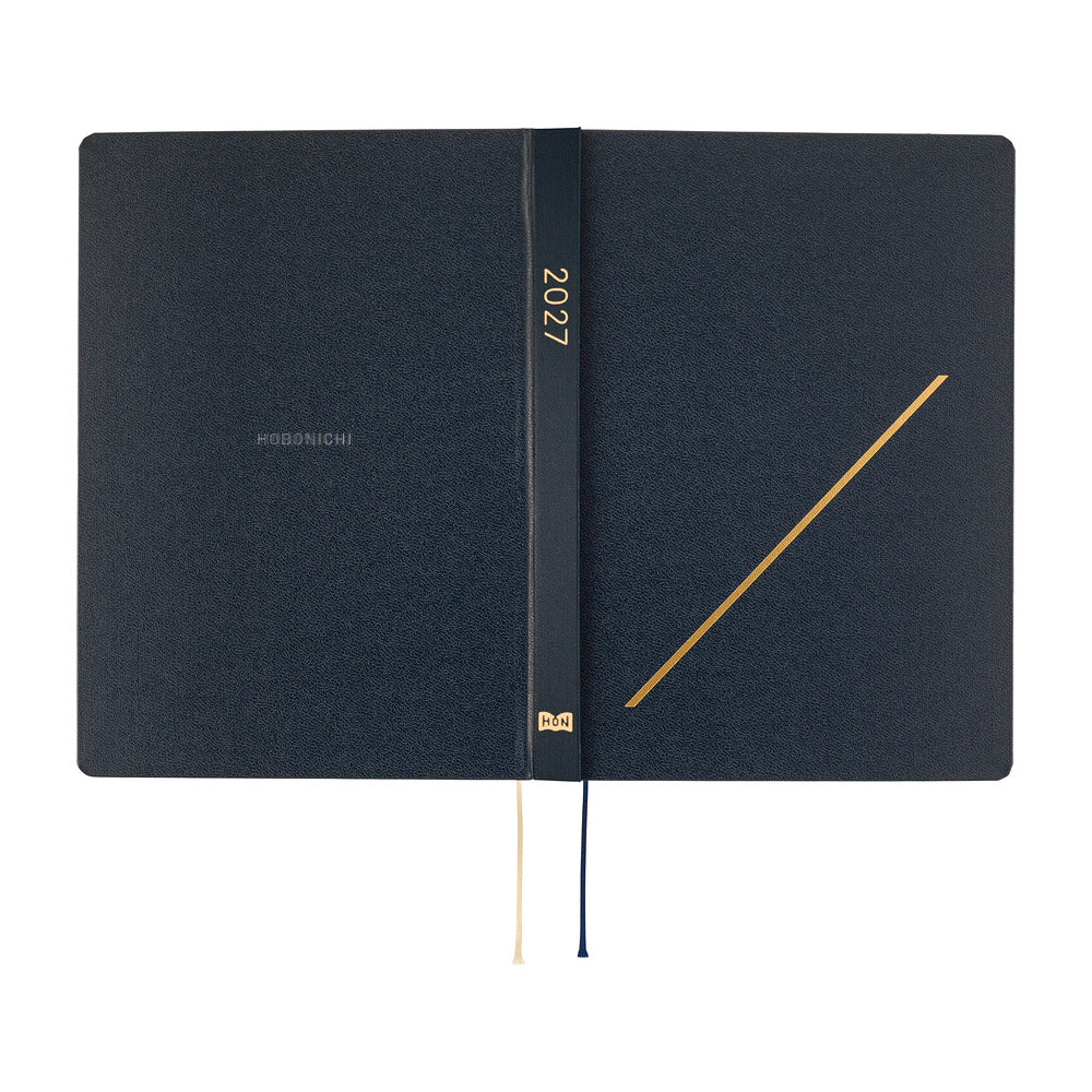 Hobonichi Techo 2027 - A5 HON Planner Book - Slash (Navy) - English/Jan Start/Mon Start