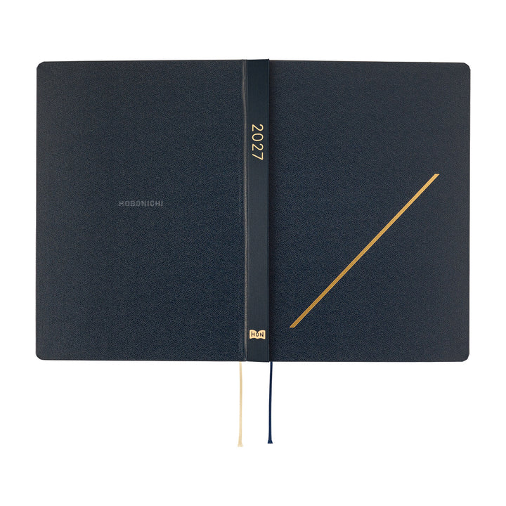 Hobonichi Techo 2027 - A5 HON Planner Book - Slash (Navy) - English/Jan Start/Mon Start