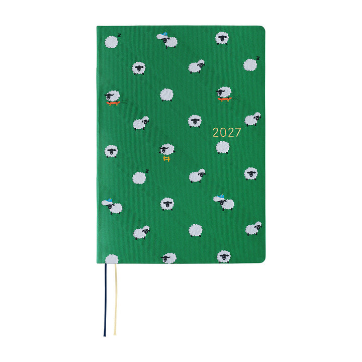 Hobonichi Techo 2027 - A6 HON Planner Book - Bow & Tie: Sheep - English/Jan Start/Mon Start