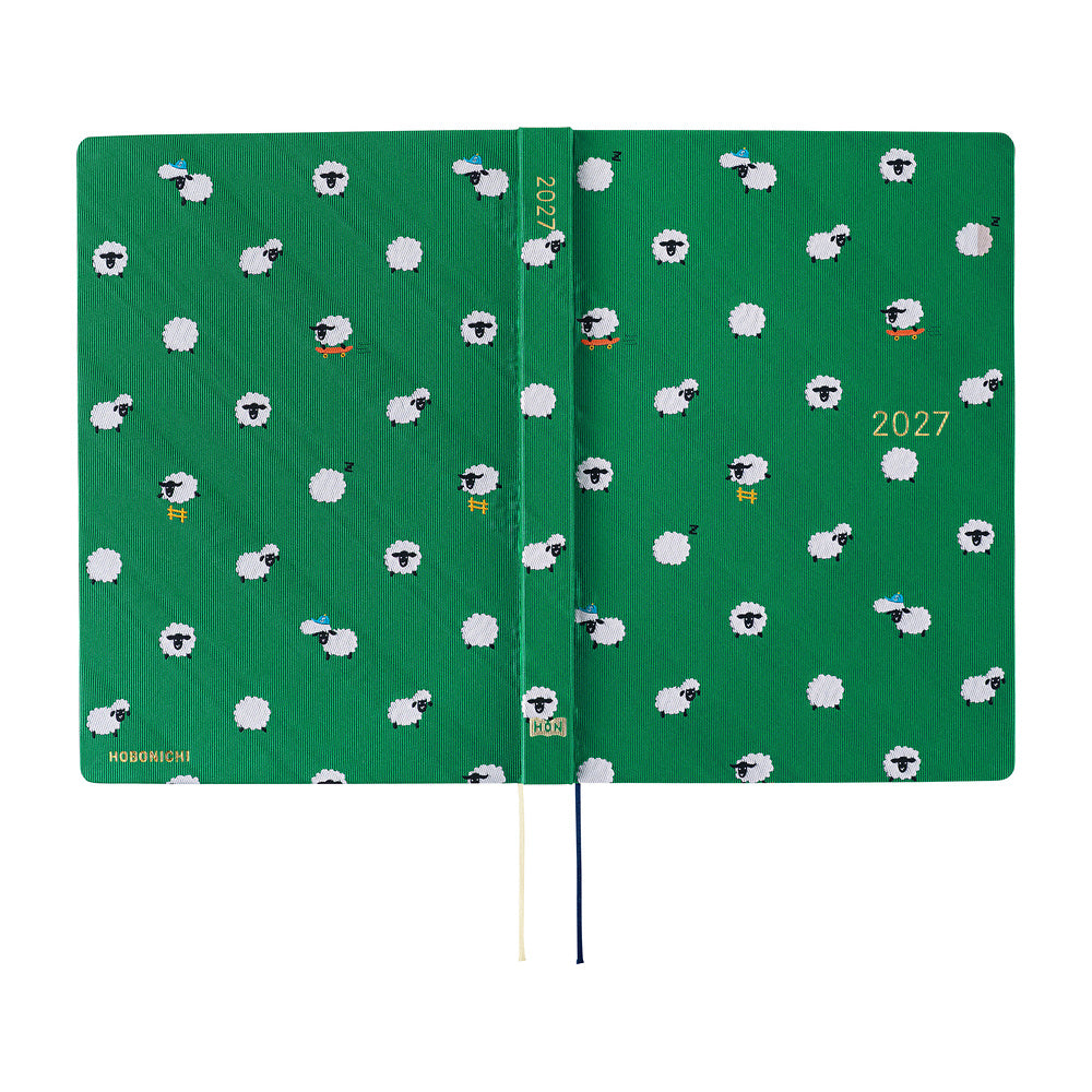 Hobonichi Techo 2027 - A5 HON Planner Book - Bow & Tie: Sheep - English/Jan Start/Mon Start
