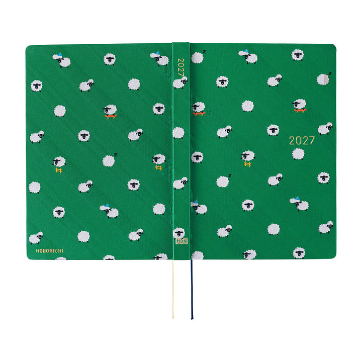 Hobonichi Techo 2027 - A5 HON Planner Book - Bow & Tie: Sheep - English/Jan Start/Mon Start