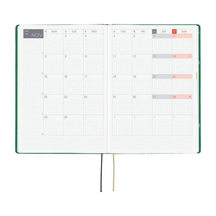 Hobonichi Techo 2027 - A6 HON Planner Book - Bow & Tie: Sheep - English/Jan Start/Mon Start