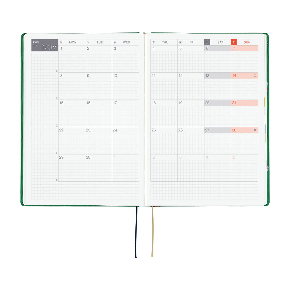 Hobonichi Techo 2027 - A5 HON Planner Book - Bow & Tie: Sheep - English/Jan Start/Mon Start