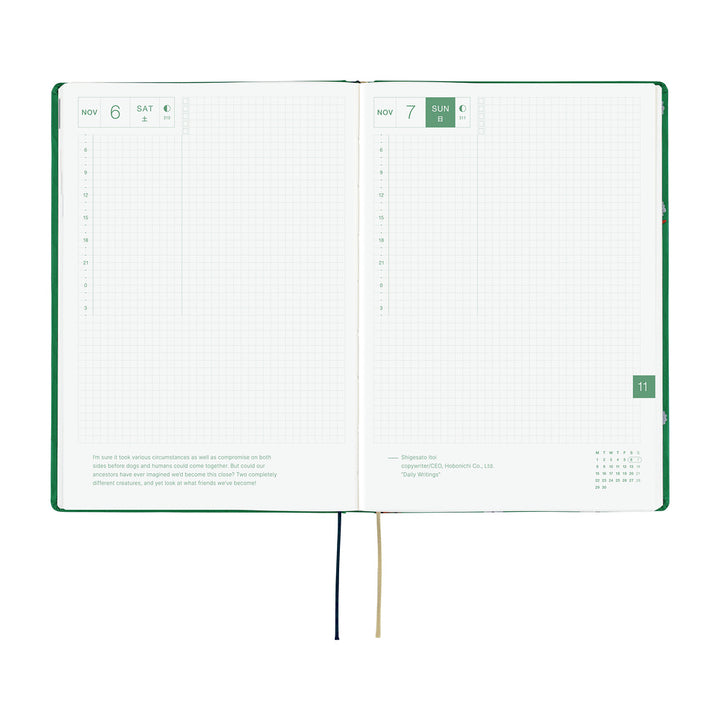 Hobonichi Techo 2027 - A5 HON Planner Book - Bow & Tie: Sheep - English/Jan Start/Mon Start