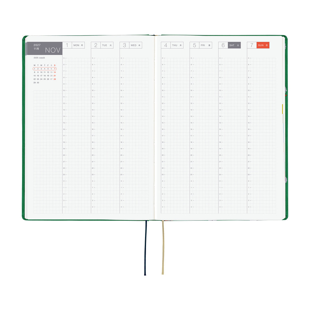 Hobonichi Techo 2027 - A6 HON Planner Book - Bow & Tie: Sheep - English/Jan Start/Mon Start