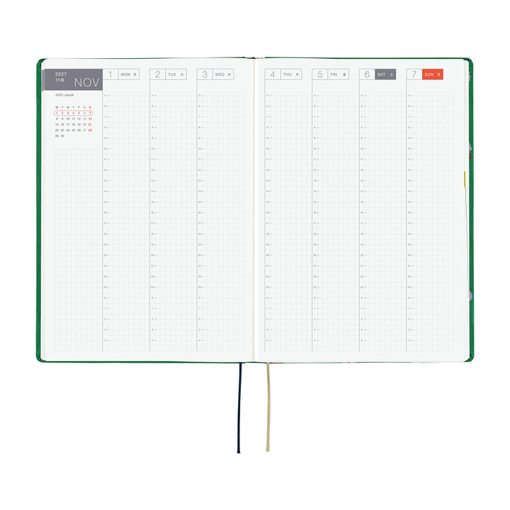 Hobonichi Techo 2027 - A5 HON Planner Book - Bow & Tie: Sheep - English/Jan Start/Mon Start