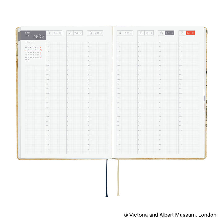 Hobonichi Techo 2027 - A5 HON Planner Book - V&A Series: Vine - English/Jan Start/Mon Start