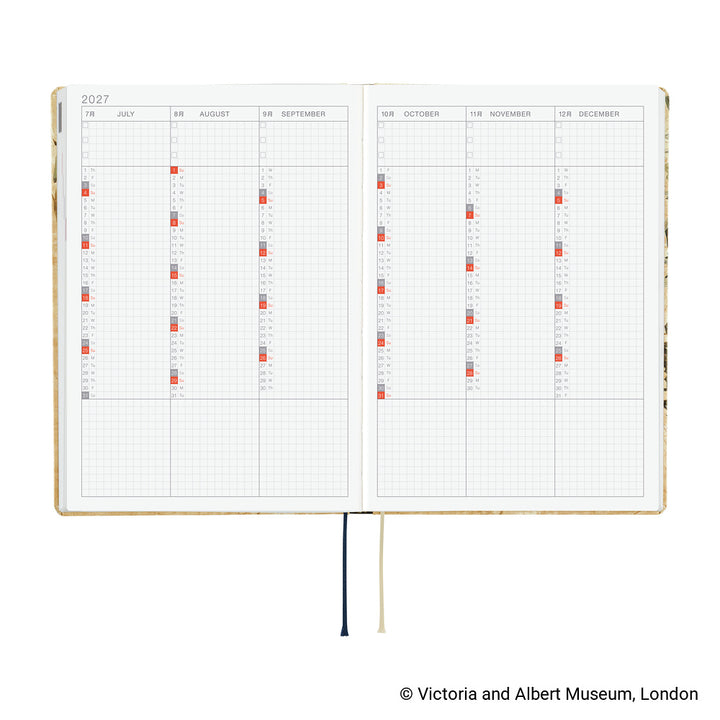 Hobonichi Techo 2027 - A5 HON Planner Book - V&A Series: Vine - English/Jan Start/Mon Start