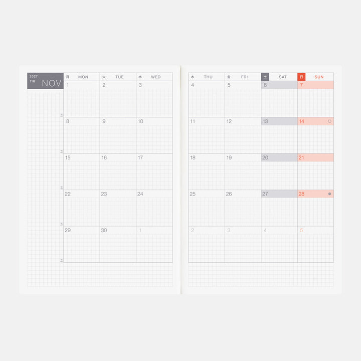 Hobonichi Techo 2027 - A5 Cousin Book - English/Jan Start/Mon Start