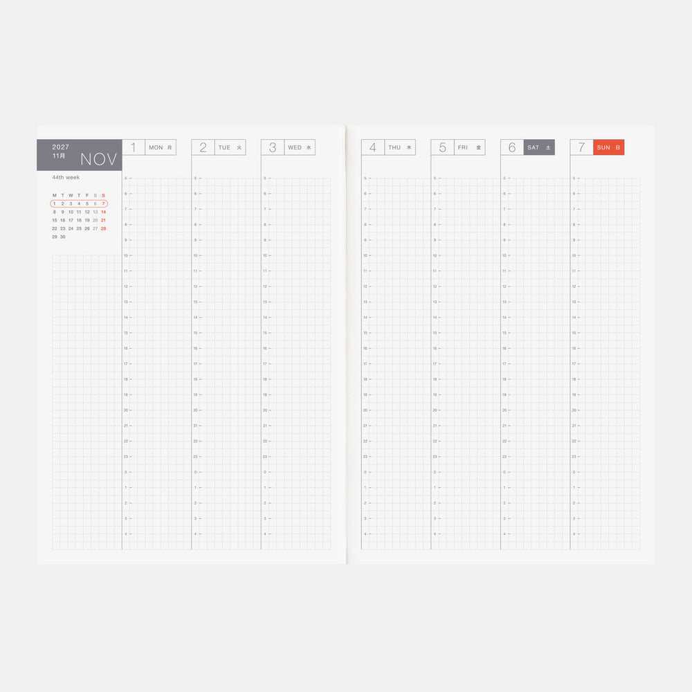 Hobonichi Techo 2027 - A5 Cousin Book - English/Jan Start/Mon Start