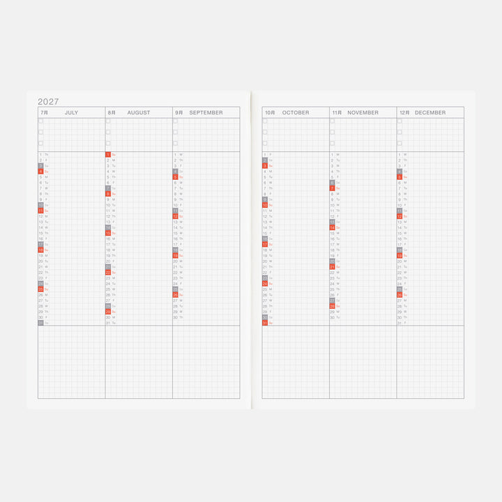 Hobonichi Techo 2027 - A5 Cousin Book - English/Jan Start/Mon Start
