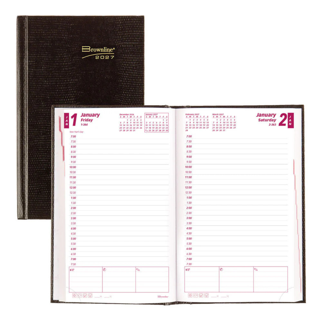 BROWNLINE- 2027 Daily/Monthly Planner - Appointment Book - English -  Black - CB634.BLK