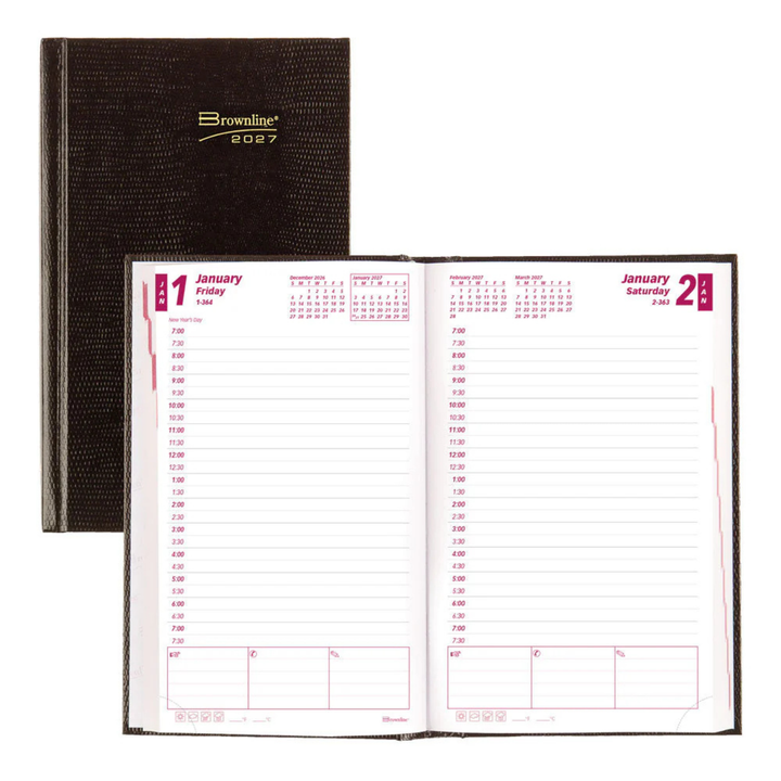 BROWNLINE- 2027 Daily/Monthly Planner - Appointment Book - English -  Black - CB634.BLK
