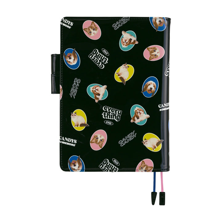 Hobonichi Techo 2026 - A5 Cover Only - Candy Stripper: Random Dog & Cat (Black)
