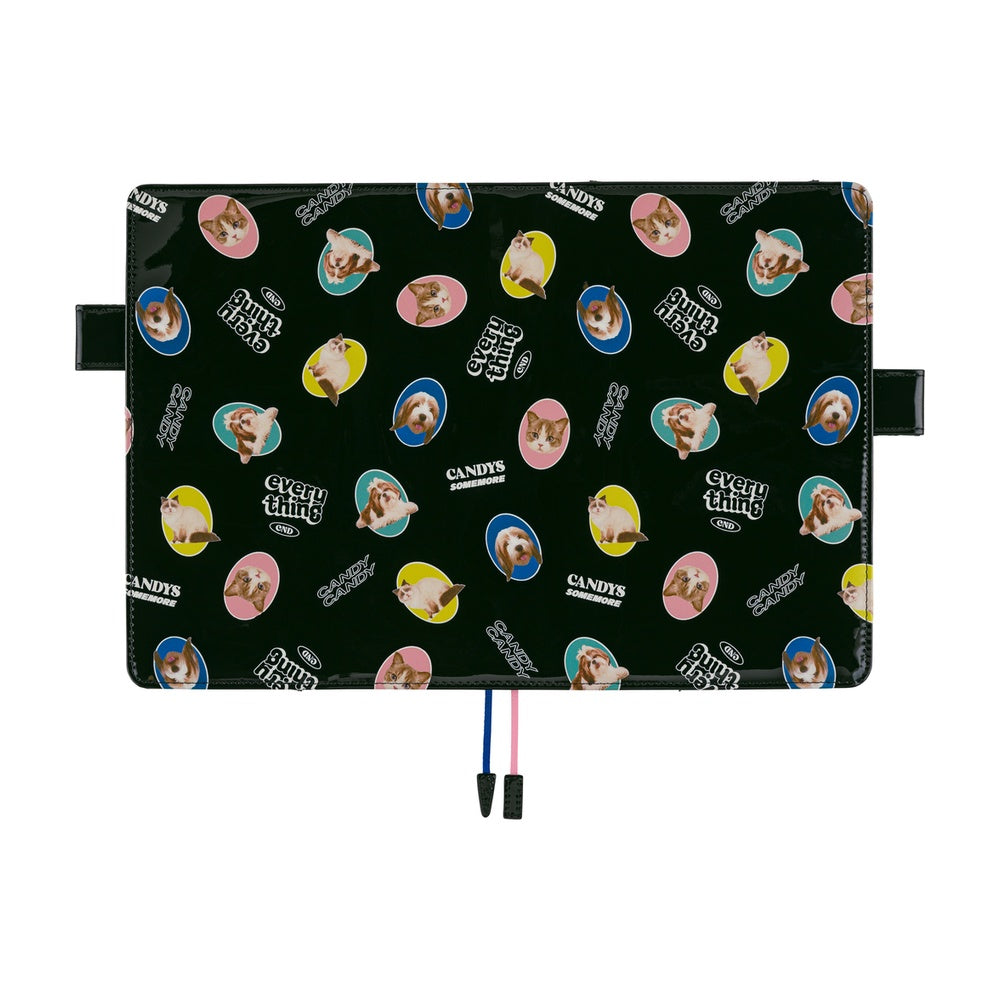 Hobonichi Techo 2026 - A5 Cover Only - Candy Stripper: Random Dog & Cat (Black)