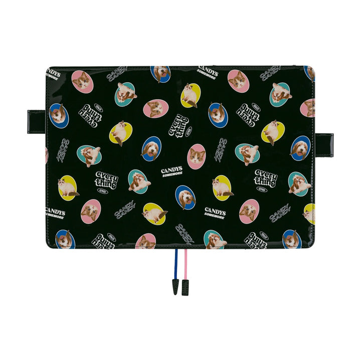 Hobonichi Techo 2026 - A5 Cover Only - Candy Stripper: Random Dog & Cat (Black)