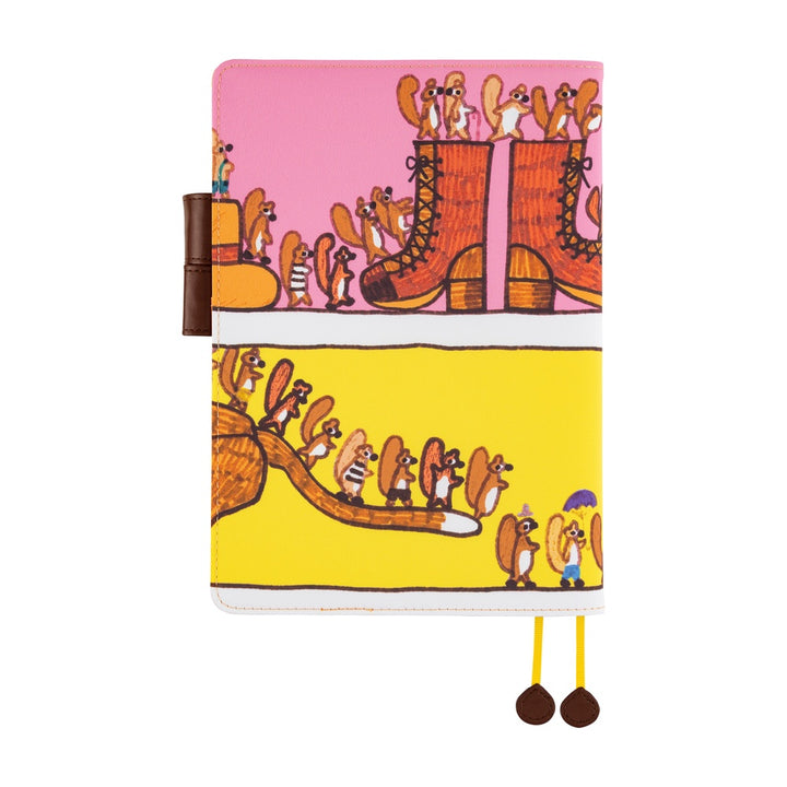Hobonichi Techo 2026 - A5 Cover Only - 100%ORANGE: Where’s the Squirrel Going