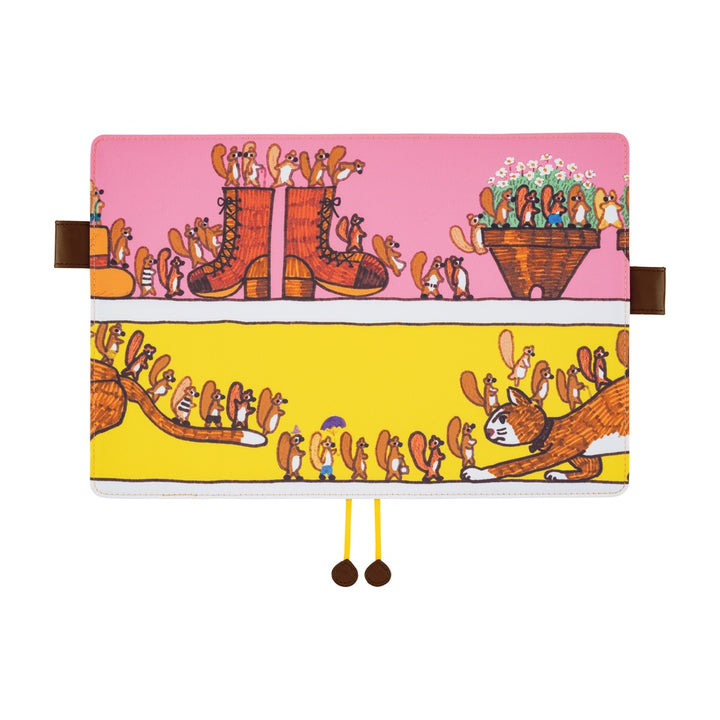 Hobonichi Techo 2026 - A5 Cover Only - 100%ORANGE: Where’s the Squirrel Going