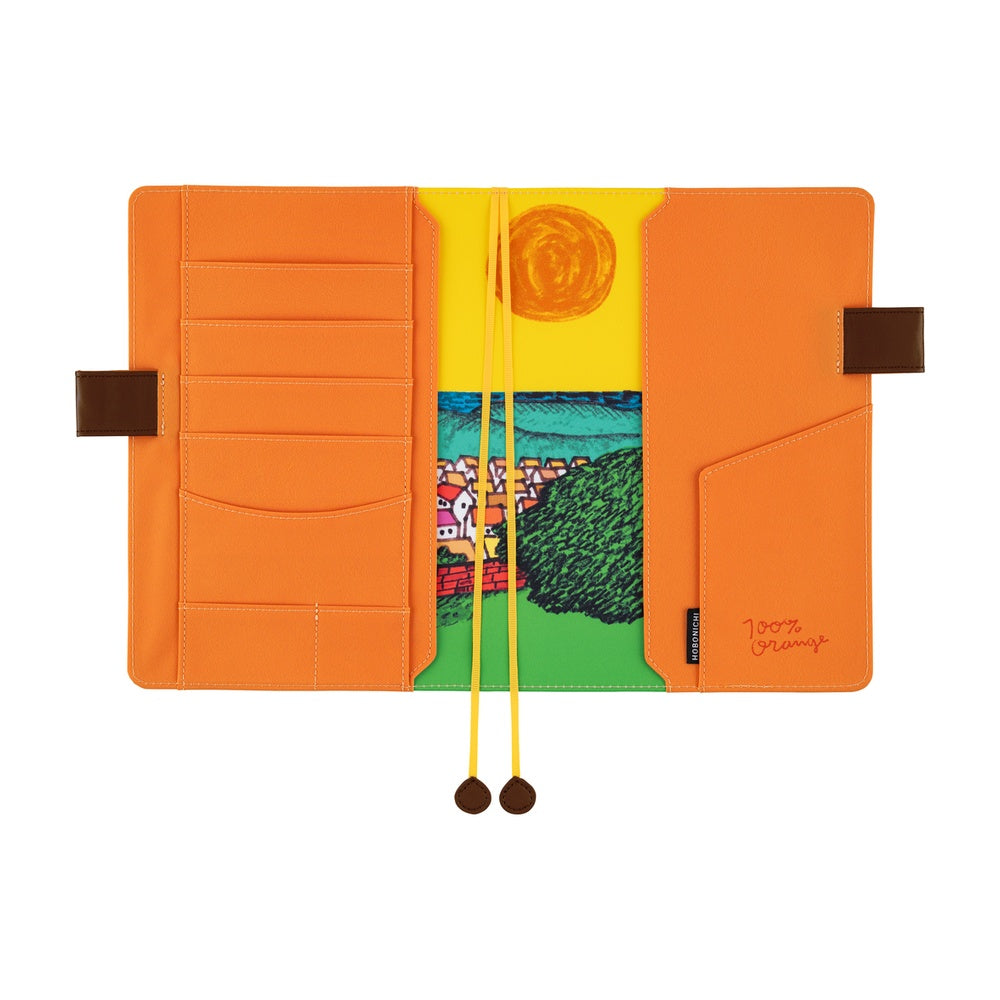 Hobonichi Techo 2026 - A5 Cover Only - 100%ORANGE: Where’s the Squirrel Going