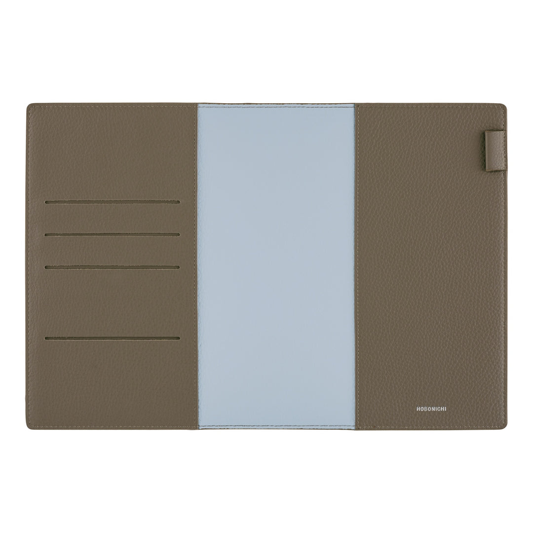 Hobonichi Techo 2026 - A5 Cover Only -  Leather: Taut (Gray & Light Blue)
