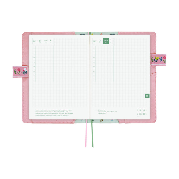 Hobonichi Techo 2027 - A5 Cover Only - Yumi Kitagishi: White Cat Village