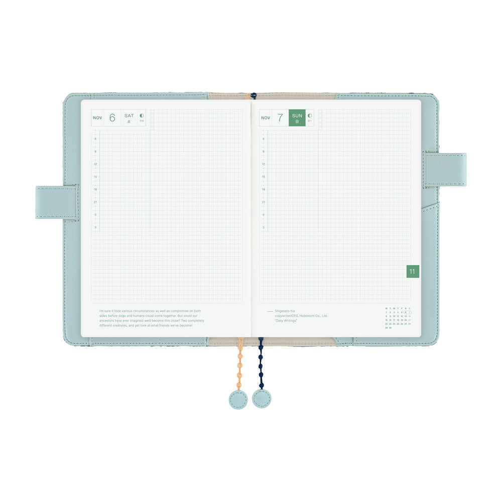 Hobonichi Techo 2027 - A5 Cover Only - mina perhonen: felice (Blue)