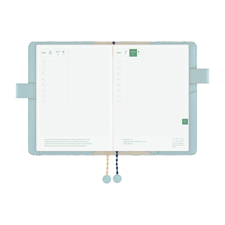 Hobonichi Techo 2027 - A5 Cover Only - mina perhonen: felice (Blue)