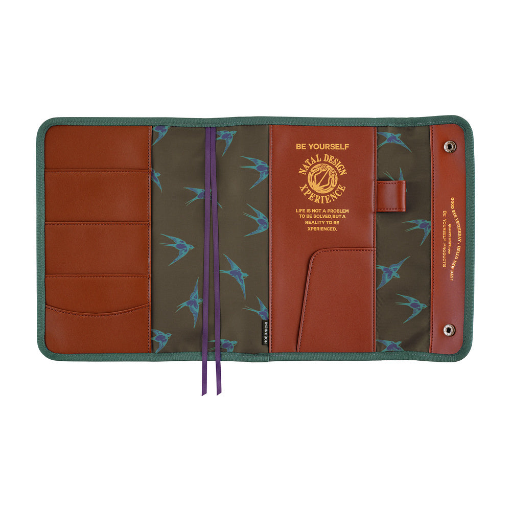 Hobonichi Techo 2027 - A5 Cover Only - Natal Design: Hello New Day! (Retro Stripe)