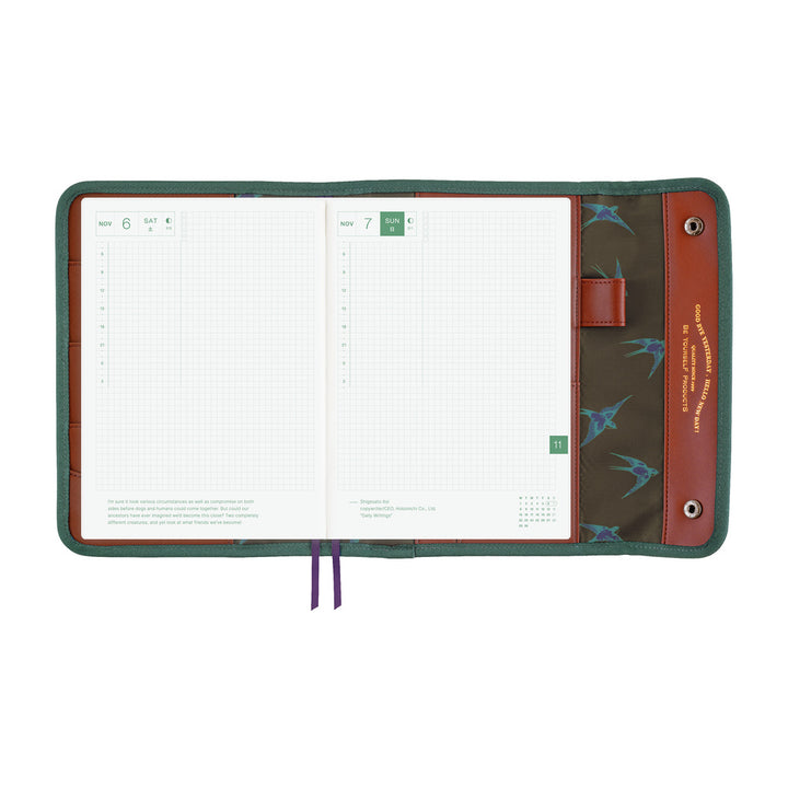 Hobonichi Techo 2027 - A5 Cover Only - Natal Design: Hello New Day! (Retro Stripe)
