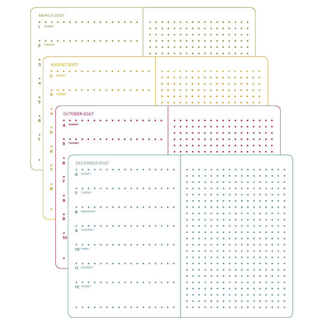 Leuchtturm1917 - 2027 Weekly Planner & Notebook - A5 Dotted - Colourful Seasons Edition
