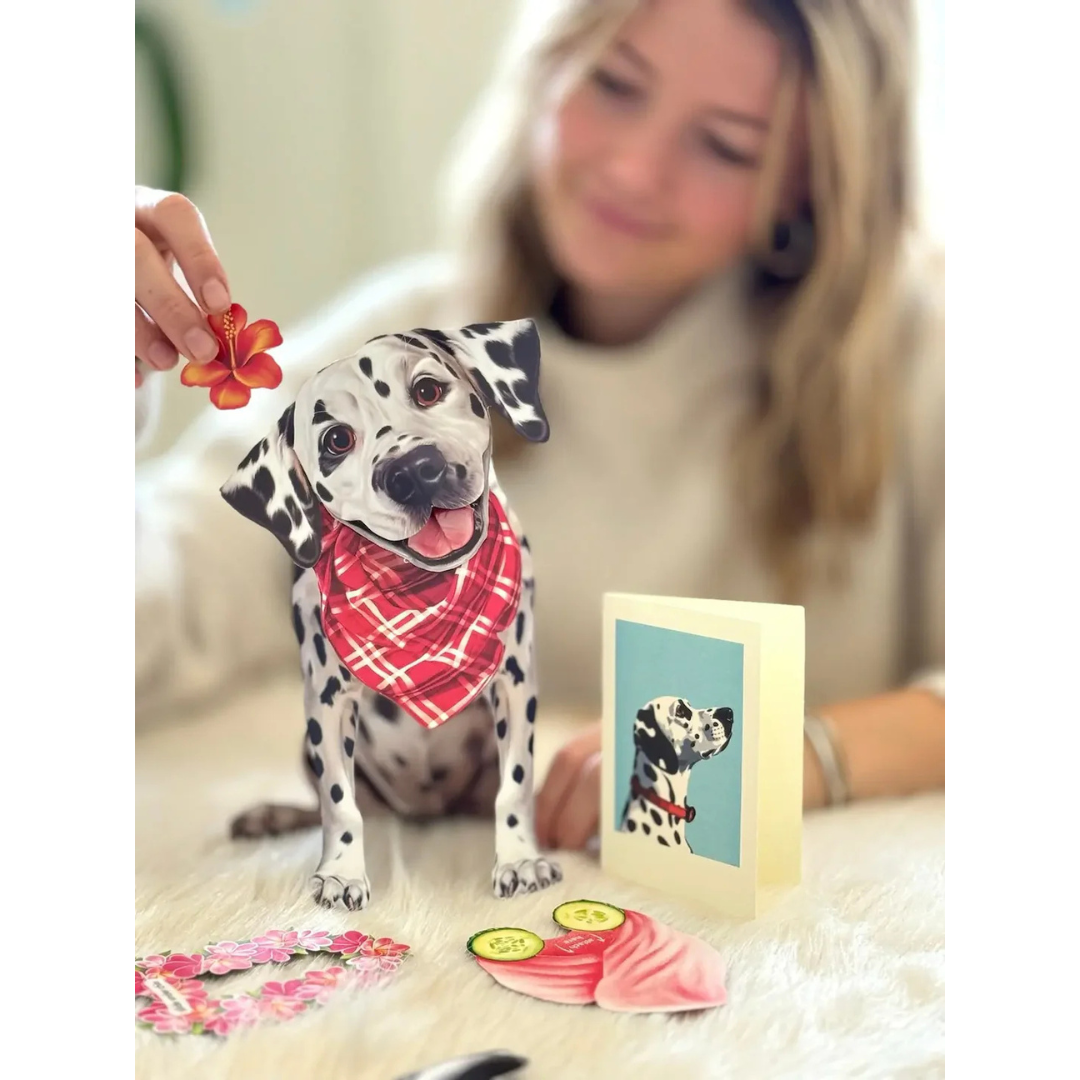 Fresh Cut Paper - Pop-Up Pup with Note Card and Accessories - Dalmatian