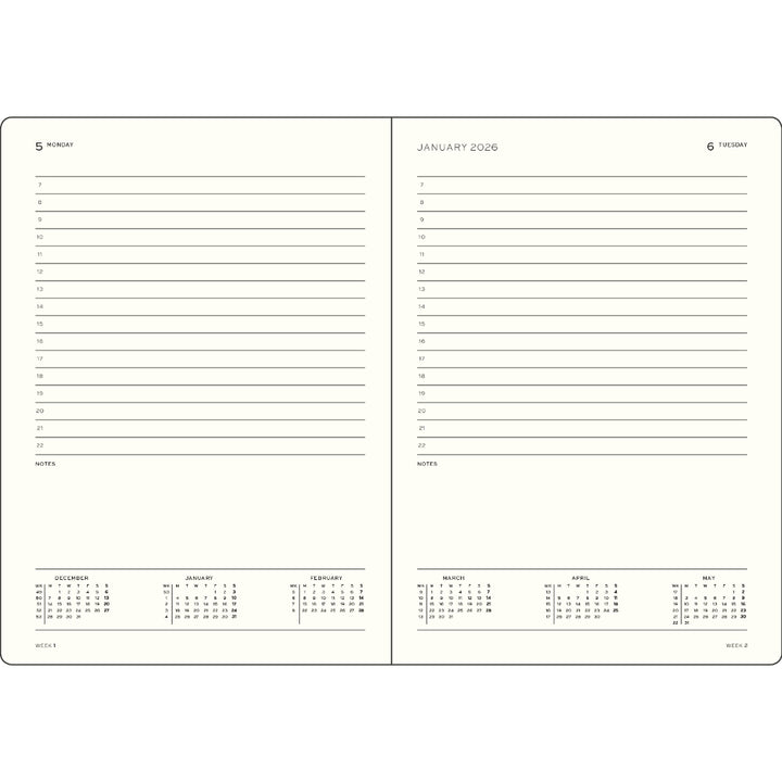 Leuchtturm1917 - 2027 Daily Planner - A5 Lined - Black